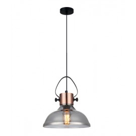 CLA-Fumoso: Copper Plate with smoke Glass Flat Top pendant lights